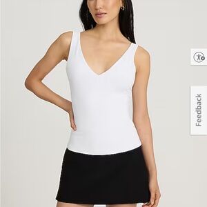 Express White V-Back Tank Top